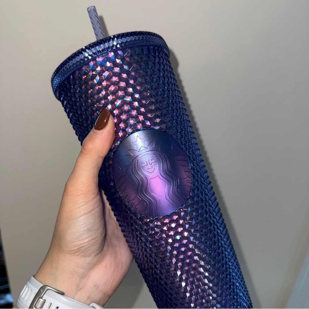Disney World 50th Anniversary Starbucks Blue and Purple Textured Tumbler